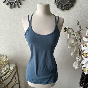 lululemon athletica Double Strap Blue Camisole Sz 8 sports outdoor